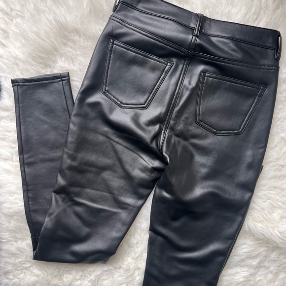 7 for All Mankind Black Faux Leather High Rise Stretch Pants Size: XS - Picture 2 of 5